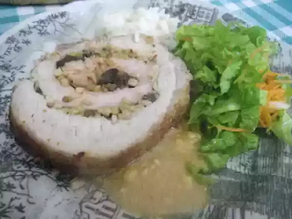 Receita Lombo recheado com frutos secos
