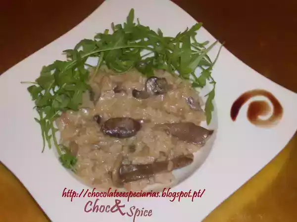 Receita Risotto de farinheira e cogumelos