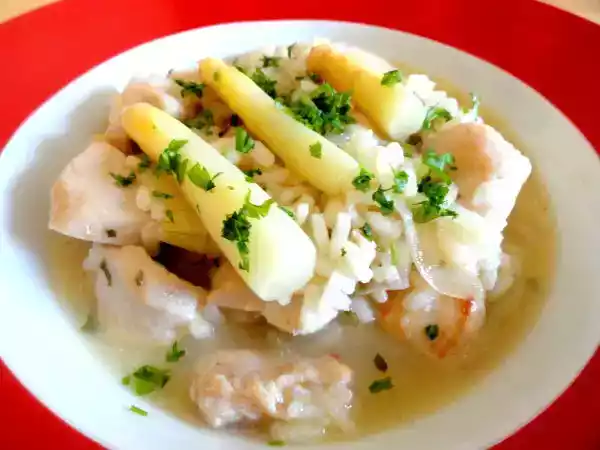 Receita Risoto de frango com aspargos brancos