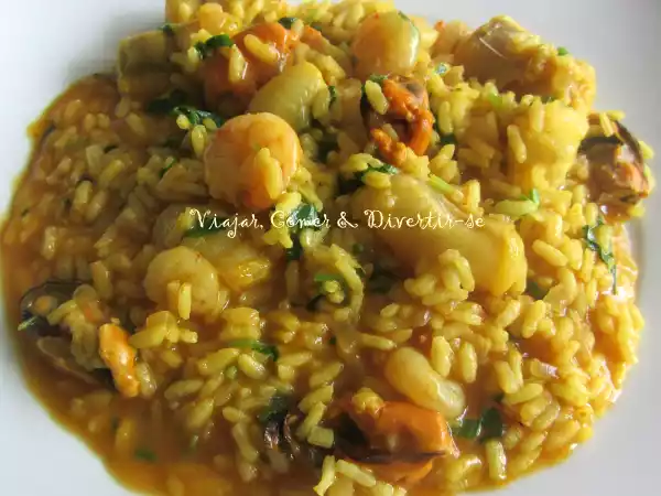 Receita Risotto de tamboril com miolo de camarão e mexilhão