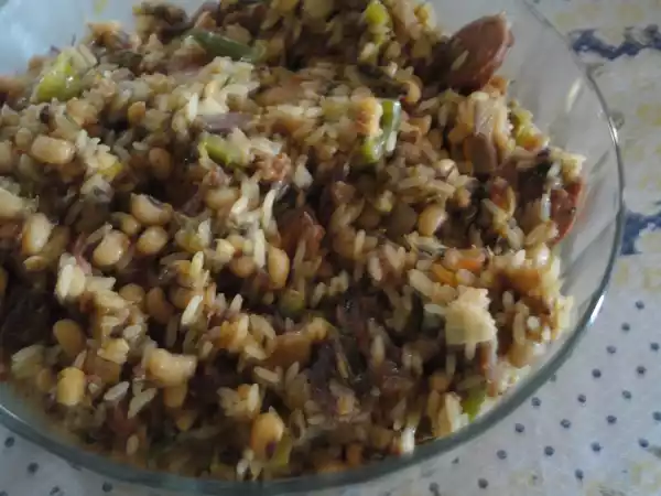 Receita Baião de dois do lobato