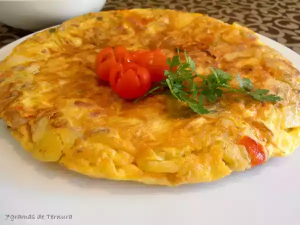 Receita Tortilha de chouriço e cogumelos