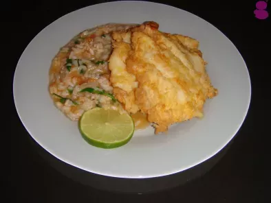 Receita Filetes de peixe galo com arroz de tomate, berbigão e coentros