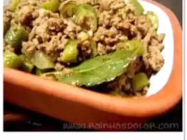 Receita Carne moída com quiabo