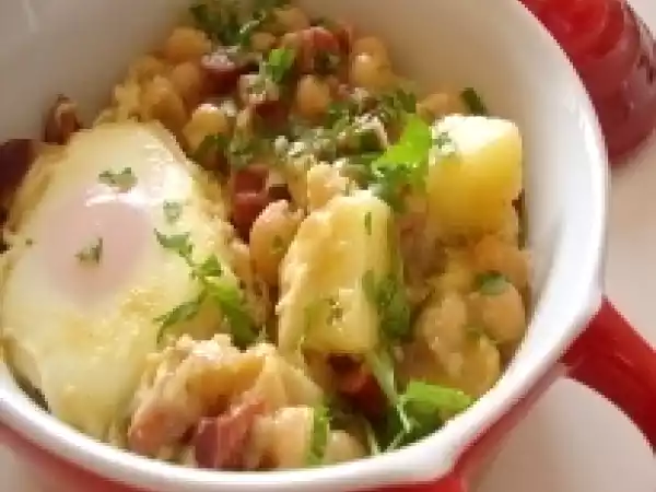 Receita Estufadinho de grão de bico com ovos