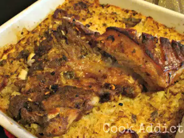 Receita Entrecosto e arroz no forno