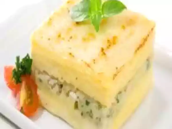 Receita Lasanha de bacalhau com purê de mandioca