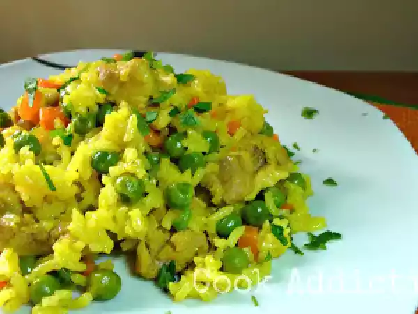 Receita Arroz de frango com açafrão