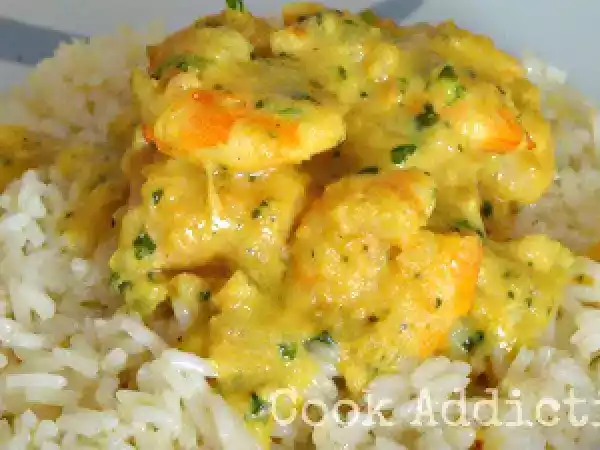 Receita Caril de peixe com camarão