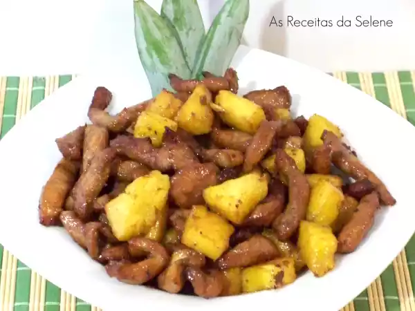 Receita Tiras de porco com abacaxi na actifry