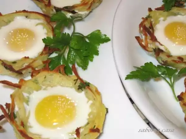 Receita Hash brown com ovo de codorniz no forno