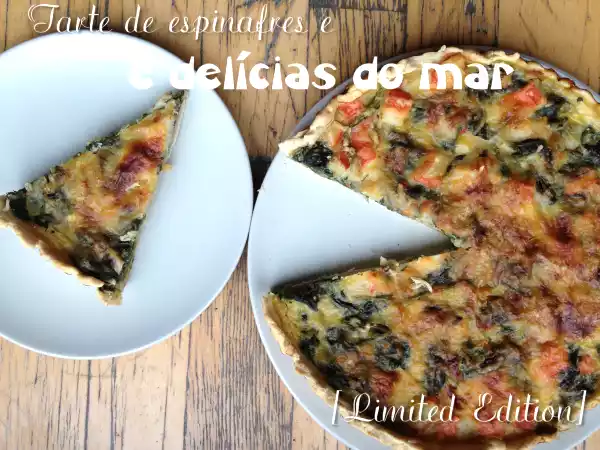 Receita Tarte de espinafres e delícias do mar.