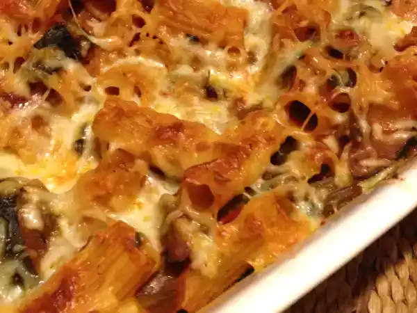 Receita Gratinado de macarrão e legumes.