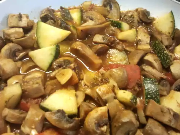 Receita Cogumelos salteados com courgette