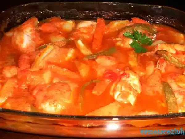 Receita Frango com legumes e coco no forno