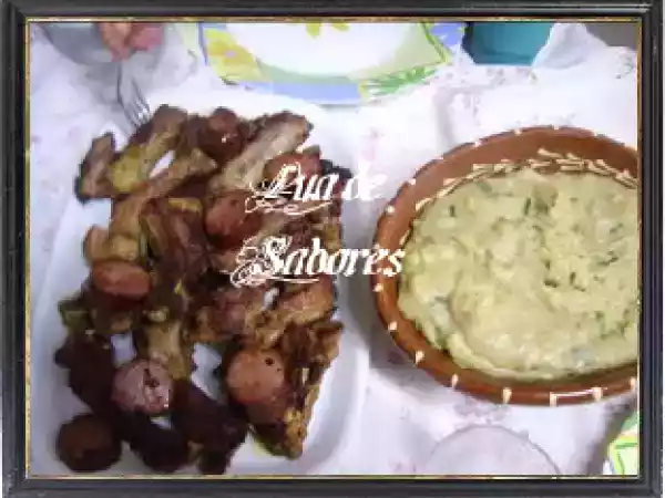 Receita Entrecosto frito com migas de pão