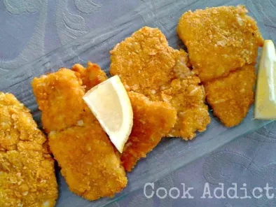 Filetes de peixe gato panado no forno
