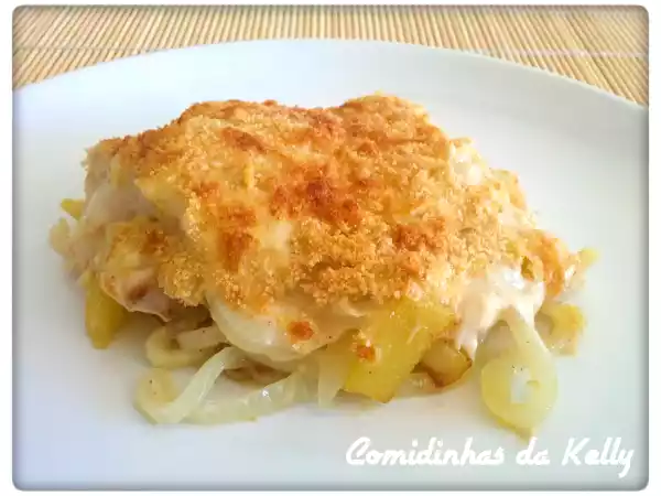 Receita Bacalhau com natas fingido
