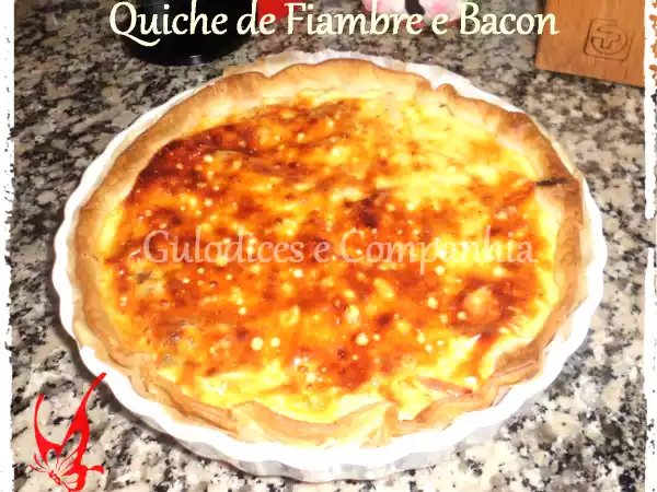 Receita Quiche de fiambre e bacon