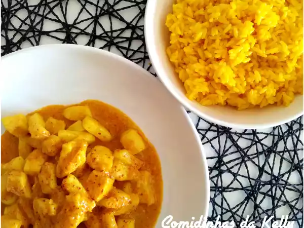 Receita Potas tikki masala com arroz de açafrão