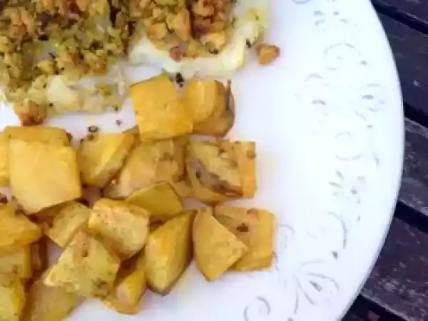 Receita Bacalhau com crosta de alho, azeite e coentros