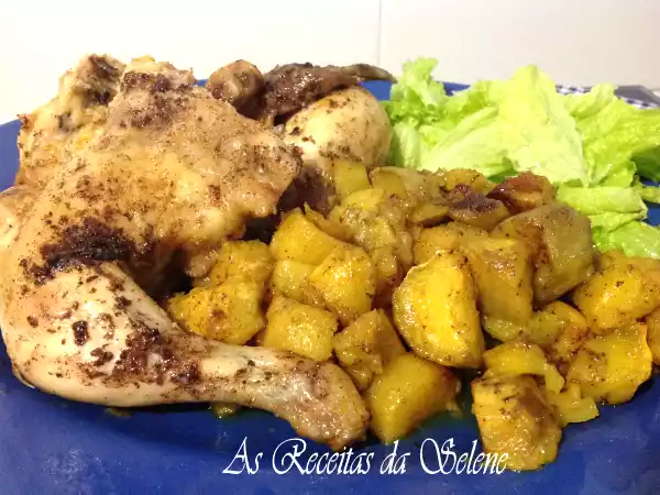 Receita Frango assado no forno com batata doce