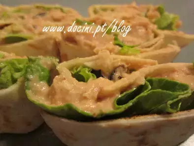 Receita Mini wraps com pasta de atum