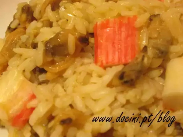 Receita Arroz de amêijoas com delícias do mar
