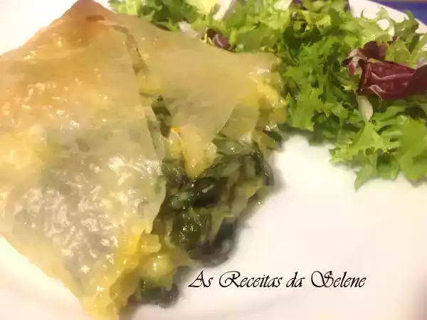 Receita Strudel de bacalhau e espinafres