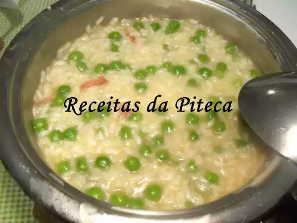 Receita Arroz de ervilhas e chouriço