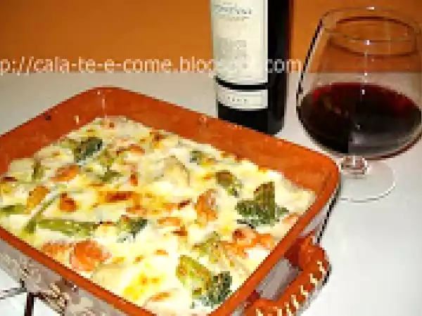 Receita Filetes com legumes e bechamel