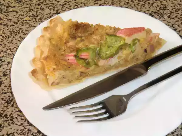 Receita Quiche de atum com delicias do mar e pimentos