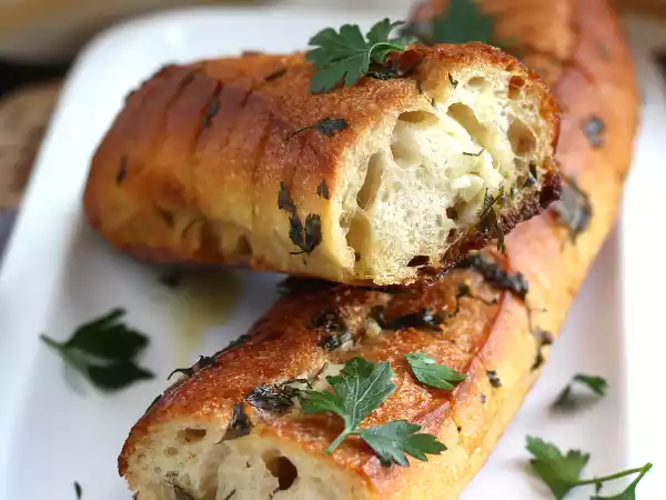 Receita Pão d'alho e salsa