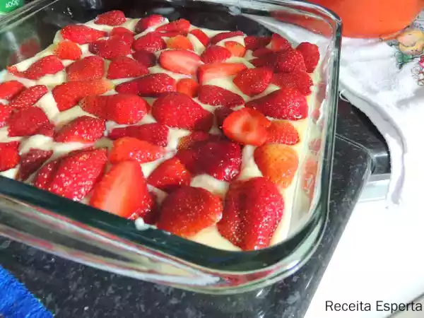 Receita Bombom aberto de morango