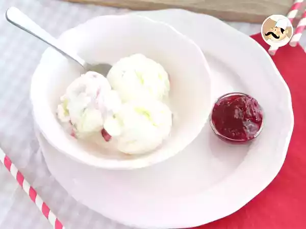 Receita Gelado / sorvete de iogurte e framboesas