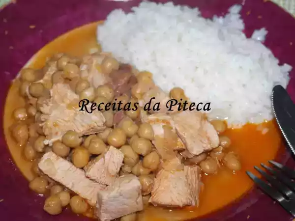 Receita Peito de perú estufado com grão