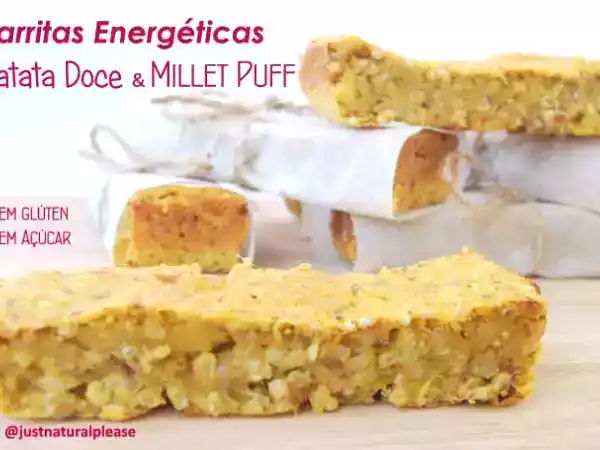 Receita Barritas energéticas de batata doce e millet puff