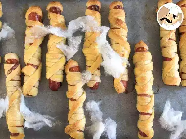 Receita Salsichas múmia de halloween