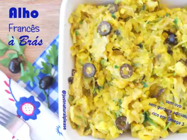 Receita Alho francês à brás (sem ovo e sem gordura adicionada)