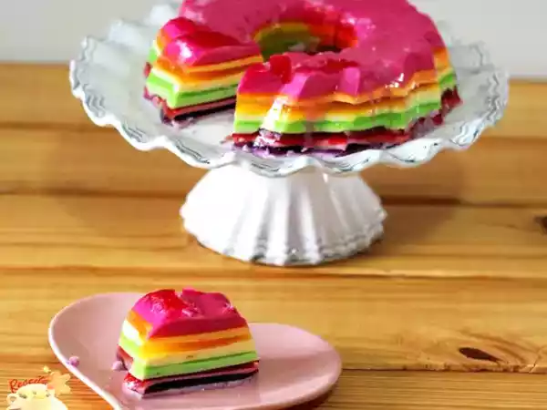 Receita Gelatina arco íris