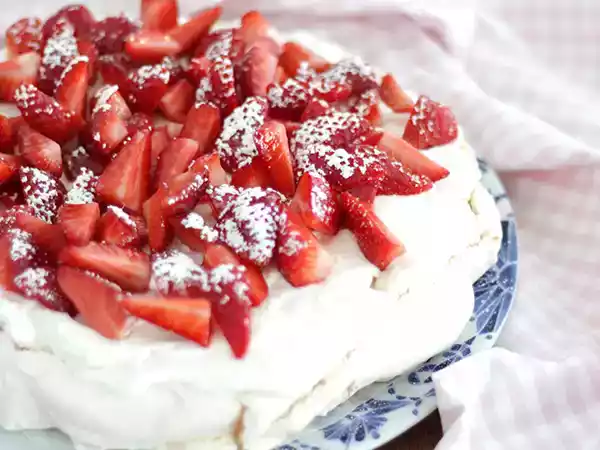 Receita Pavlova de morangos