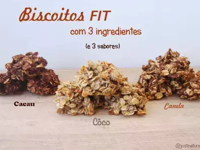 Receita Biscoitos fit (com 3 ingredientes e 3 sabores)