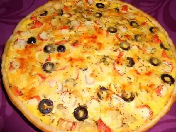 Receita Quiche de atum com delícias do mar e azeitonas