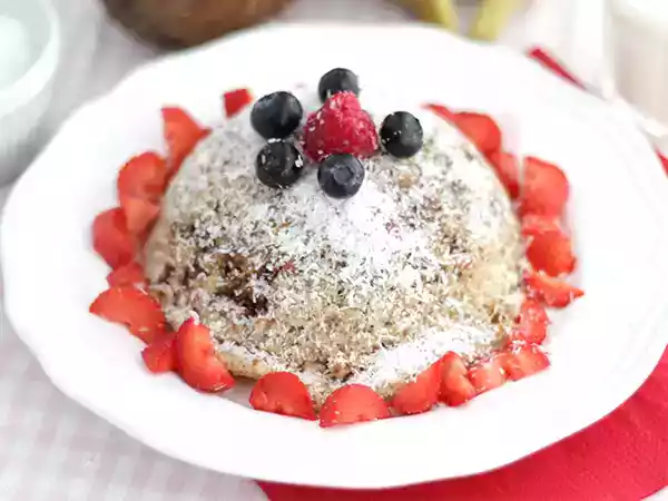 Receita Bowl cake banana coco - sem lactose e sem glúten