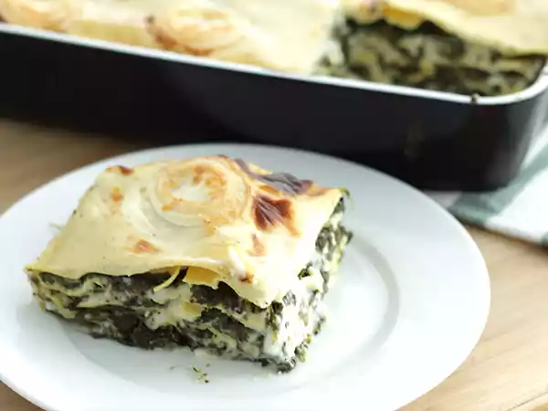 Receita Lasanha de espinafres e queijo de cabra