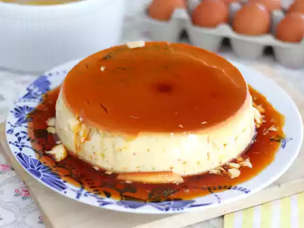 Receita Pudim flan de ovos, sabor baunilha