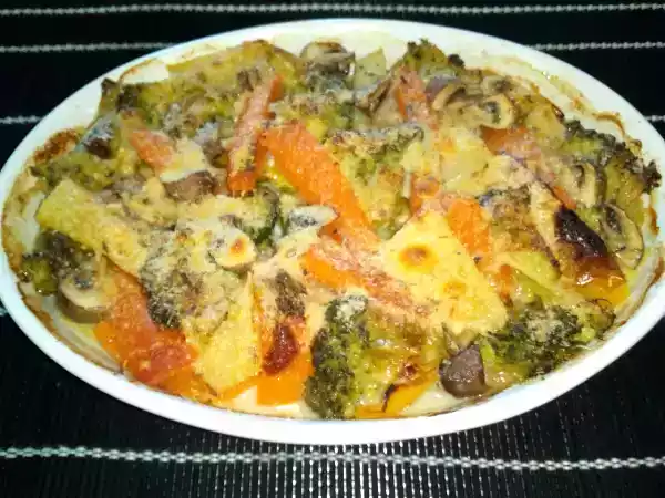 Receita Legumes gratinados com queijo parmesão