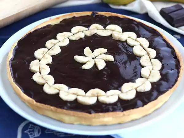Receita Tarte de banana e chocolate
