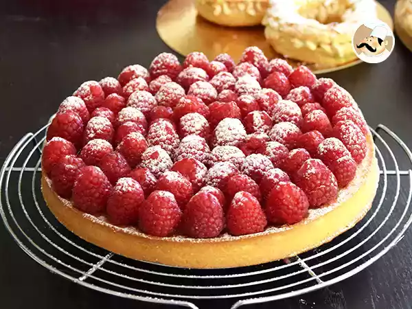 Receita Tarte/torta de framboesas com creme de amêndoas