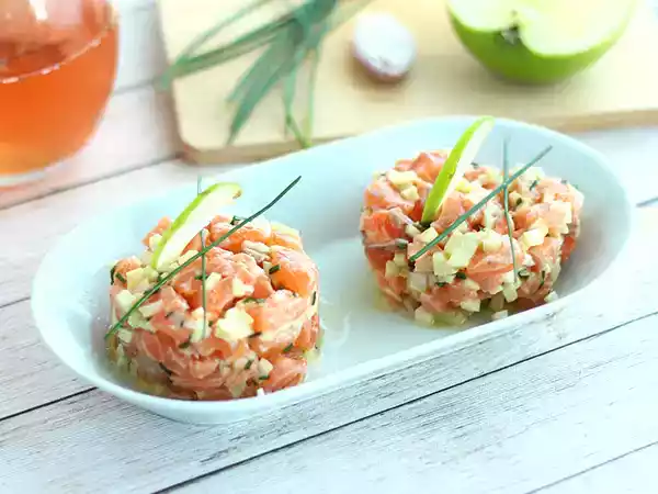 Receita Tártaro/tartar/tartare de salmão com maçã verde